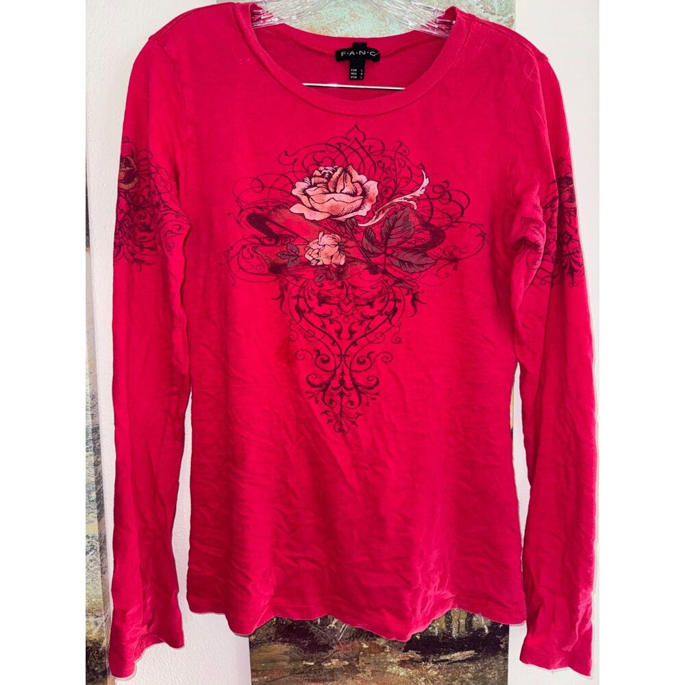 Vintage F.A.N.G. Red Long Sleeve Top